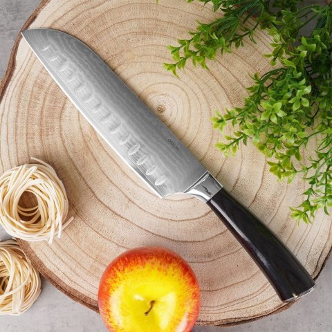 Nóż kuchenny Santoku stalowy pojedyńczy DAMASCUS 31cm ORION 831176