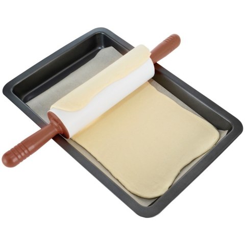 Wałek do ciasta silikonowy obrotowy DUŻY 47cm brązowy SILLINIE ORION 141249
