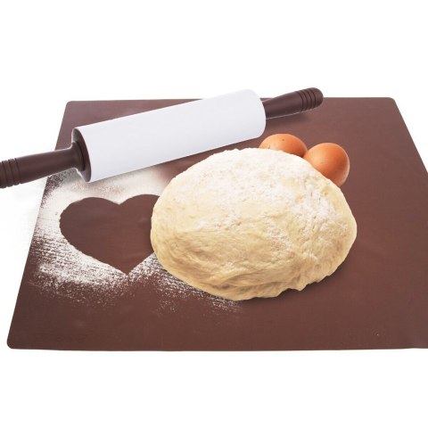 Wałek do ciasta silikonowy obrotowy DUŻY 47cm brązowy SILLINIE ORION 141249