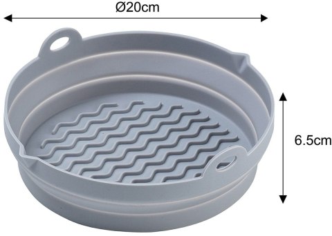 ZESTAW WKŁADÓW SILIKONOWYCH DO FRYTKOWNICY BEZTŁUSZCZOWEJ 2 SZTUKI OKRĄGŁY 20CM SKŁADANY KLAUSBERG KB-7789