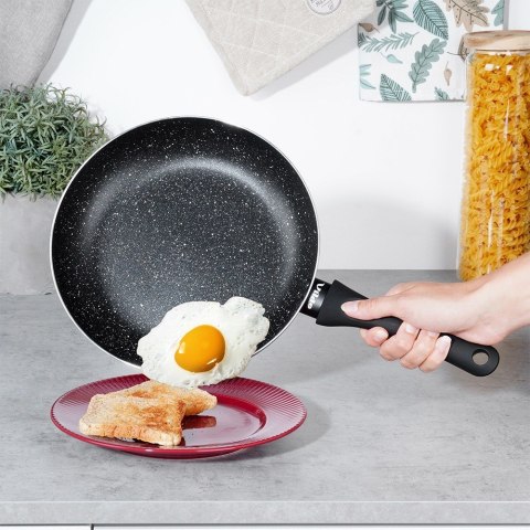 Zestaw patelni granitowy BLACK LINE 3 szt. 20 / 24 / 28 cm VILDE 199057