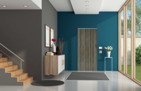 Drzwi harmonijkowe 001P DĄB GRAFIT MAT 100 cm