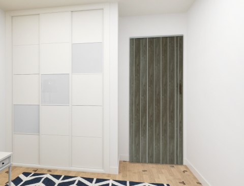 Drzwi harmonijkowe 001P DĄB GRAFIT MAT 100 cm