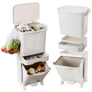 Kosz pojemnik odpady do segregacji 42L biały Nardan