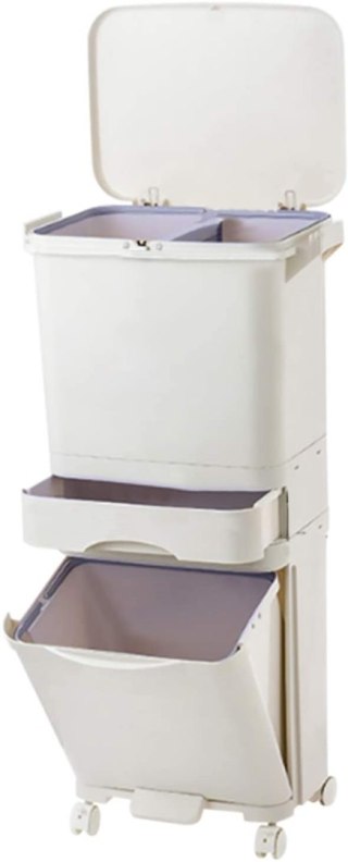 Kosz pojemnik odpady do segregacji 42L biały Nardan