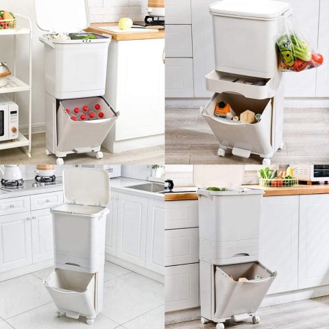 Kosz pojemnik odpady do segregacji 42L biały Nardan