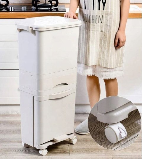 Kosz pojemnik odpady do segregacji 42L biały Nardan