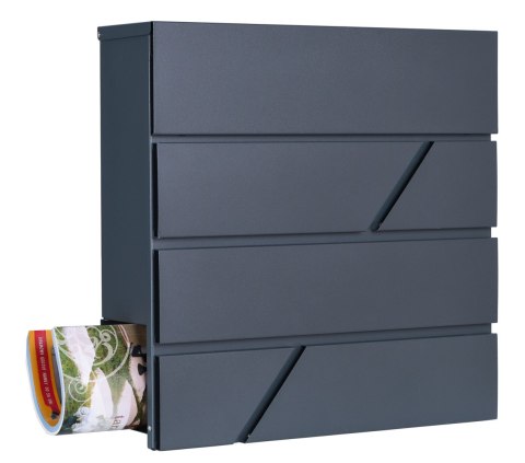 Skrzynka pocztowa na listy Tove z gazetnikiem antracyt