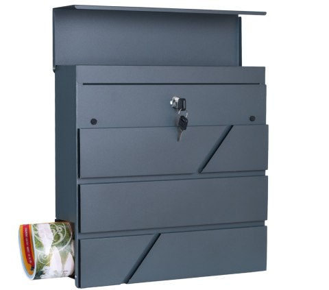 Skrzynka pocztowa na listy Tove z gazetnikiem antracyt