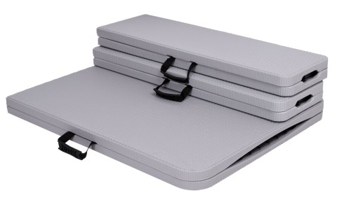 Zestaw cateringowy bankietowy Rattan stół 2 ławy szary