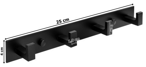 Wieszak na ręczniki loftowy Tessera czarny