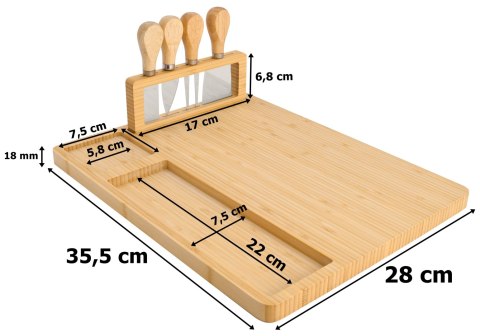 Deska do serów i przekąsek Salers ze sztućcami