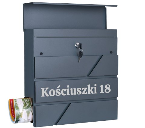 Skrzynka pocztowa na listy Tove antracyt z napisami